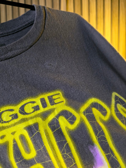 Biggie Smalls Graphic T-Shirt Yellow Purple Print Grey Medium