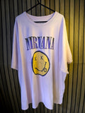 Nirvana T-Shirt Smiley Face Graphic Pink XL