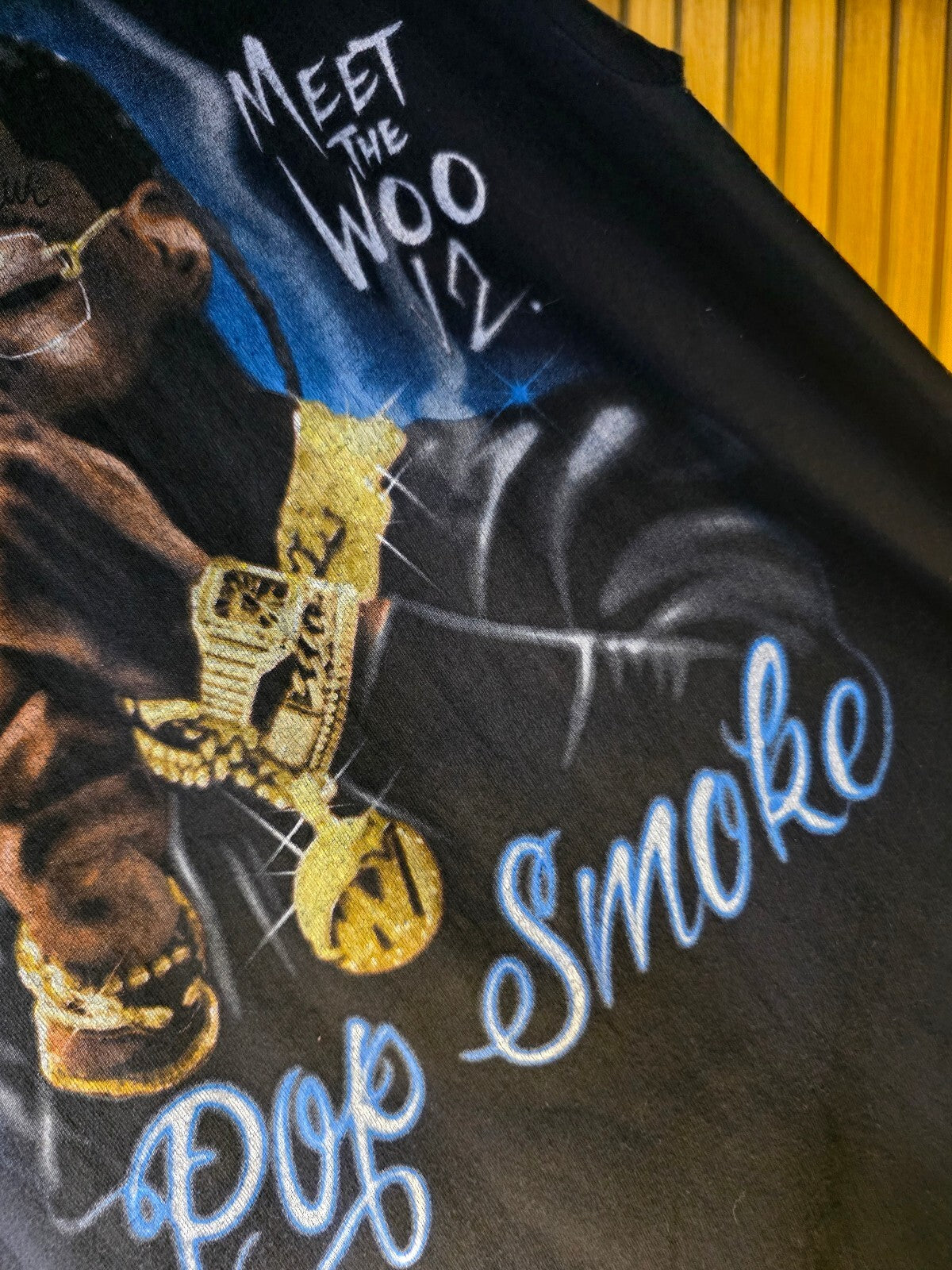 Pop Smoke Meet The Woo 2 Black Graphic T-Shirt Size S