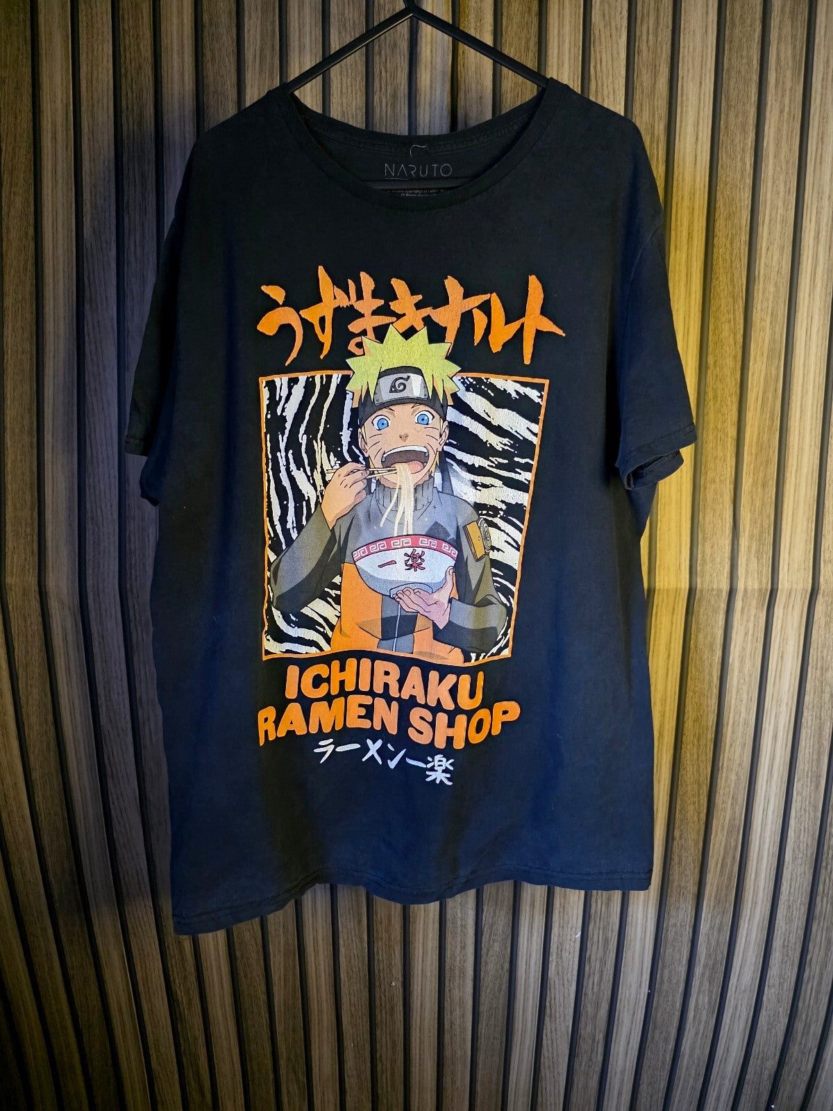 Naruto Shippuden Ichiraku Ramen Shop Graphic T-Shirt Black Large