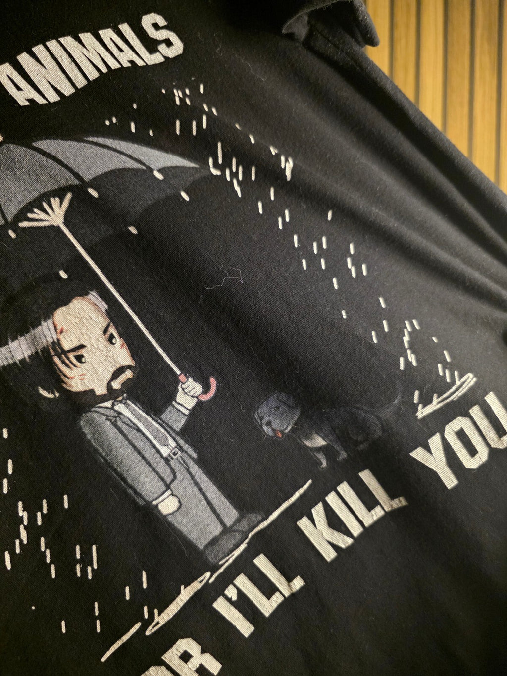 Gildan Be Kind To Animals Graphic T-Shirt Black Size S