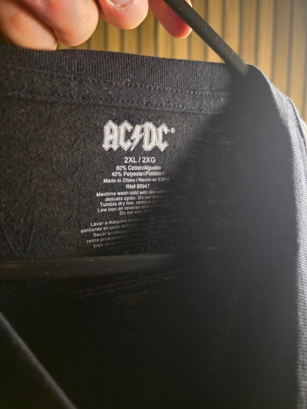 AC/DC Graphic Band T-Shirt Black 2XL Rock Music Tour