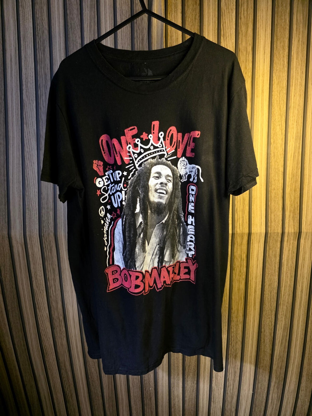 Zion Rootswear Bob Marley Graphic T-Shirt Black Medium