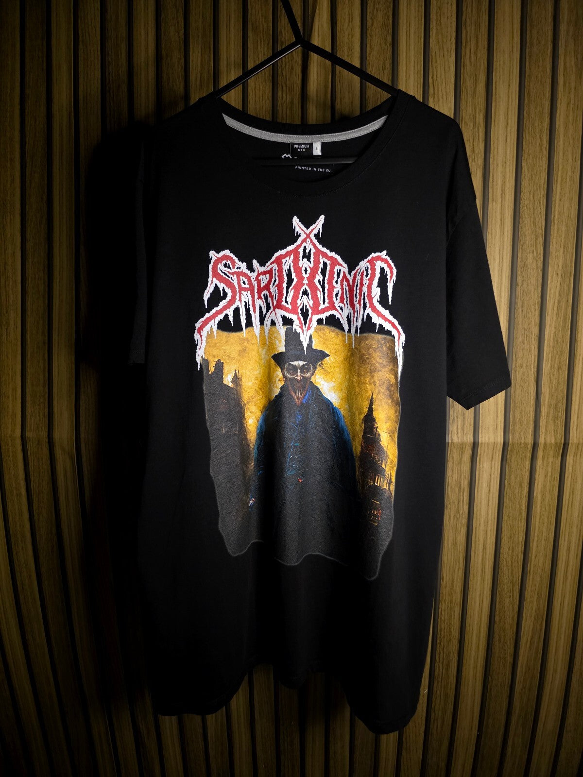 Sardonic German Death Metal Graphic Black T-Shirt Size L