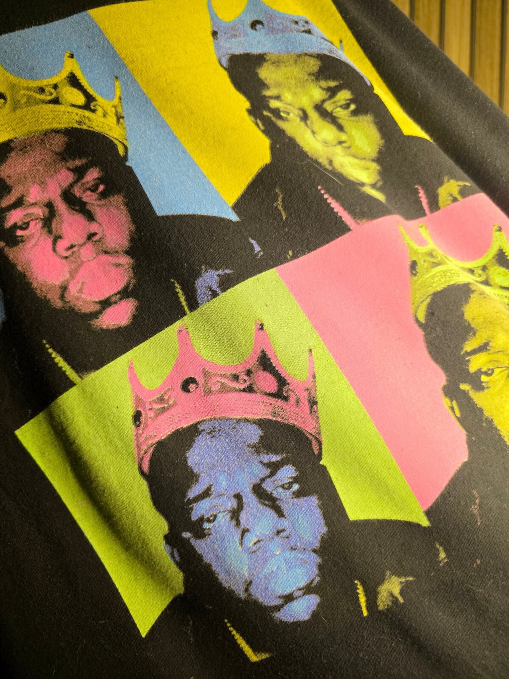 Pop Art Style Biggie Smalls Graphic T-Shirt Black Unisex Regular Large