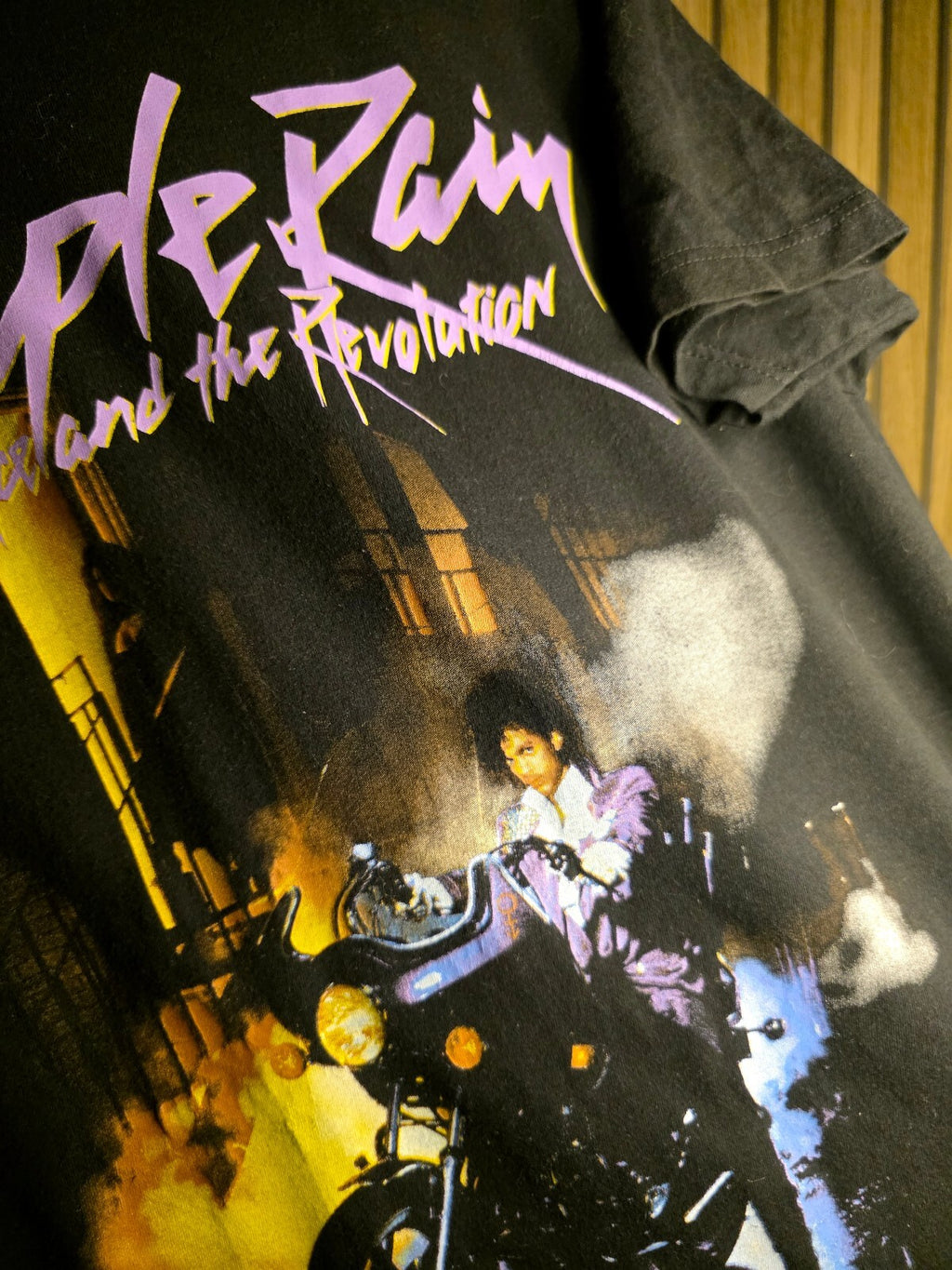 The Prince Estate Purple Rain Motorcycle Graphic T-Shirt Black Size Small