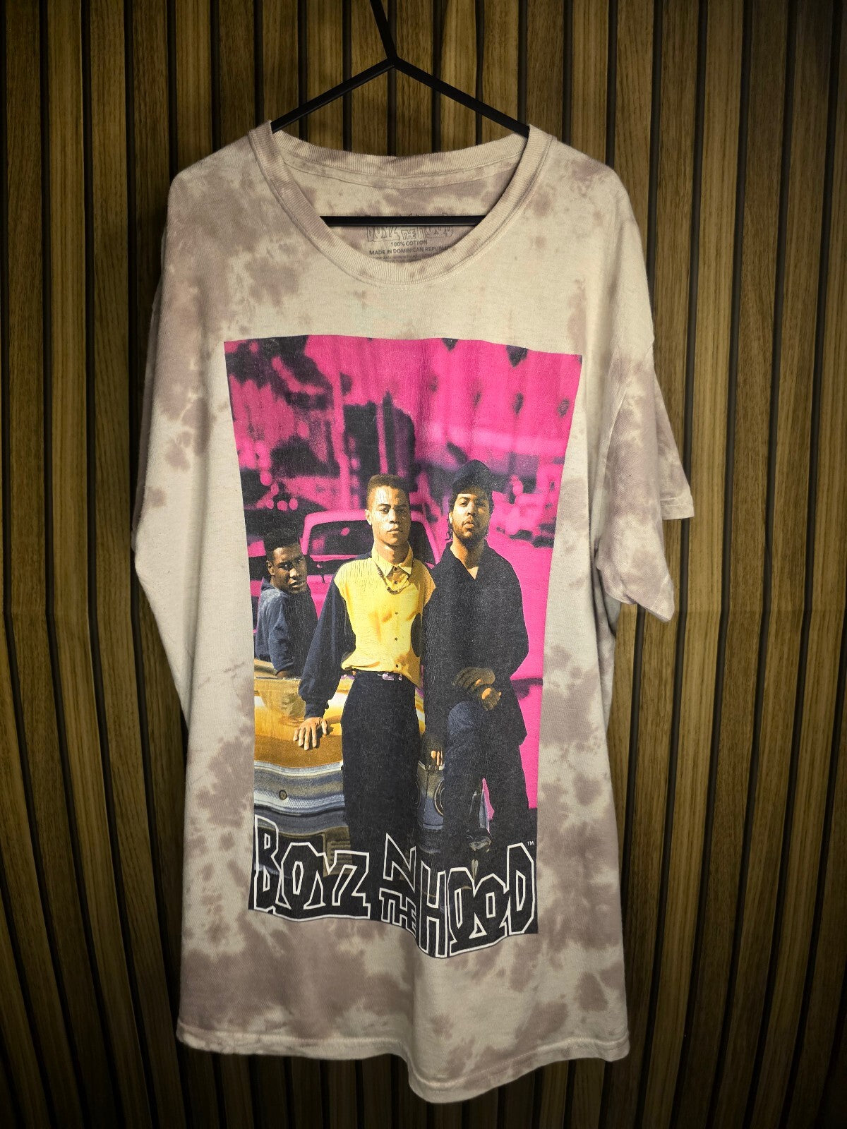Boyz N The Hood Graphic T-Shirt Tie-Dye Beige Cotton Size LG