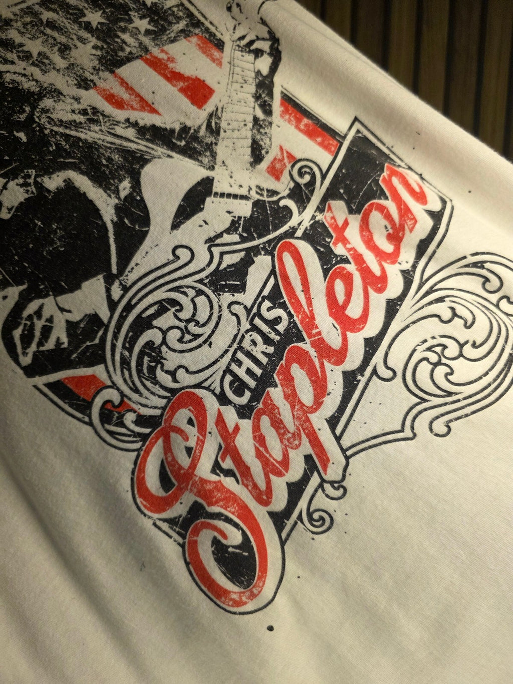 Tultex Chris Stapleton Raglan Long Sleeve T-Shirt Black White Large