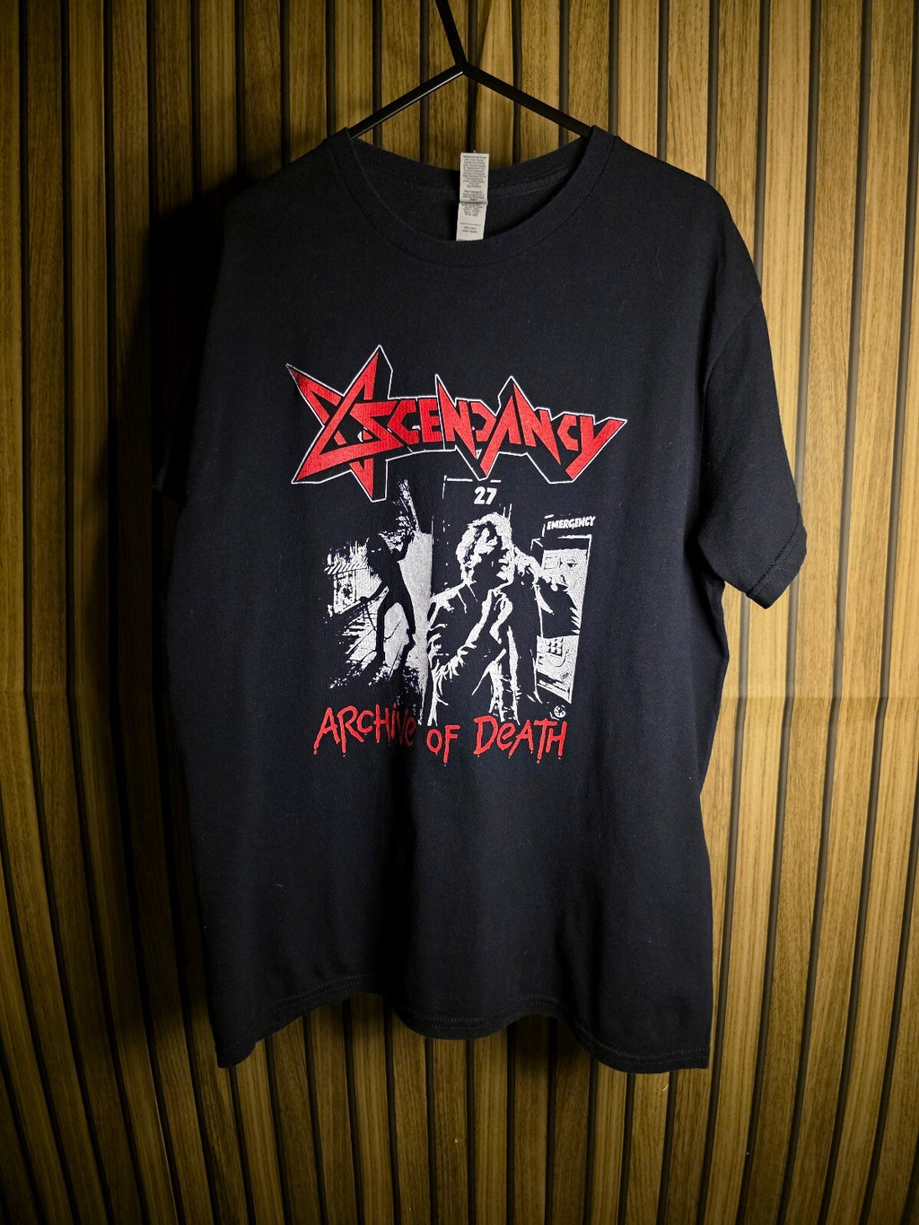 Ascendancy Archive of Death Black Graphic T-Shirt Medium