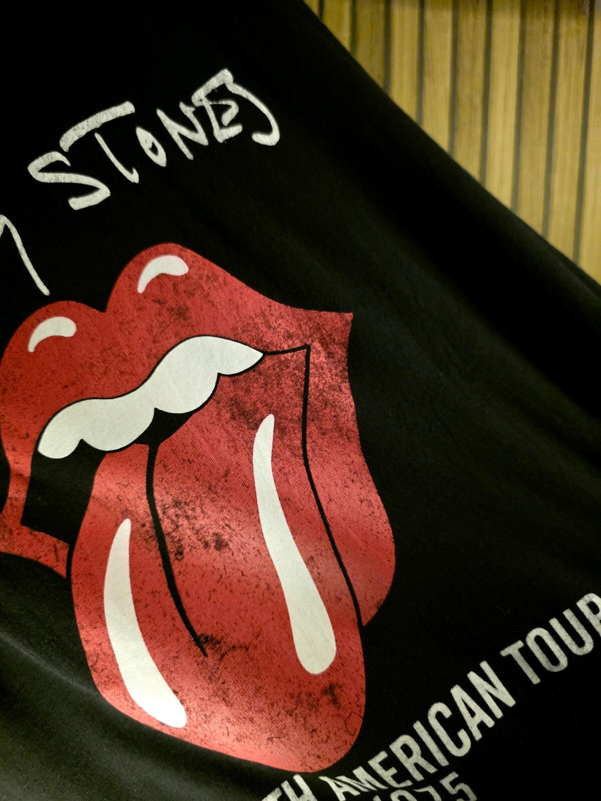 The Rolling Stones North American Tour 1975 Graphic T-Shirt Black XL