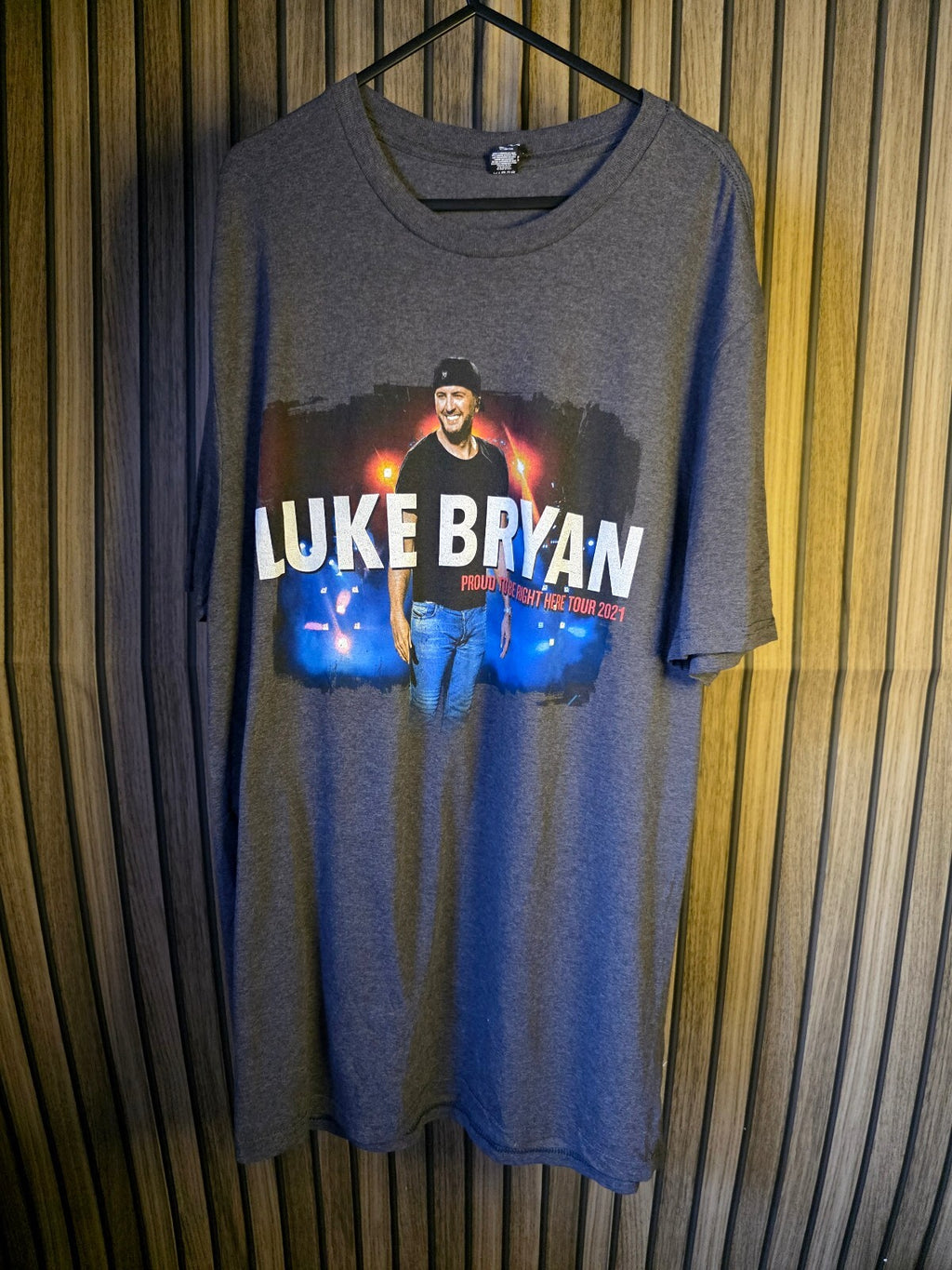 Luke Bryan Proud to Be Right Here Tour 2021 Graphic T-Shirt Grey XL