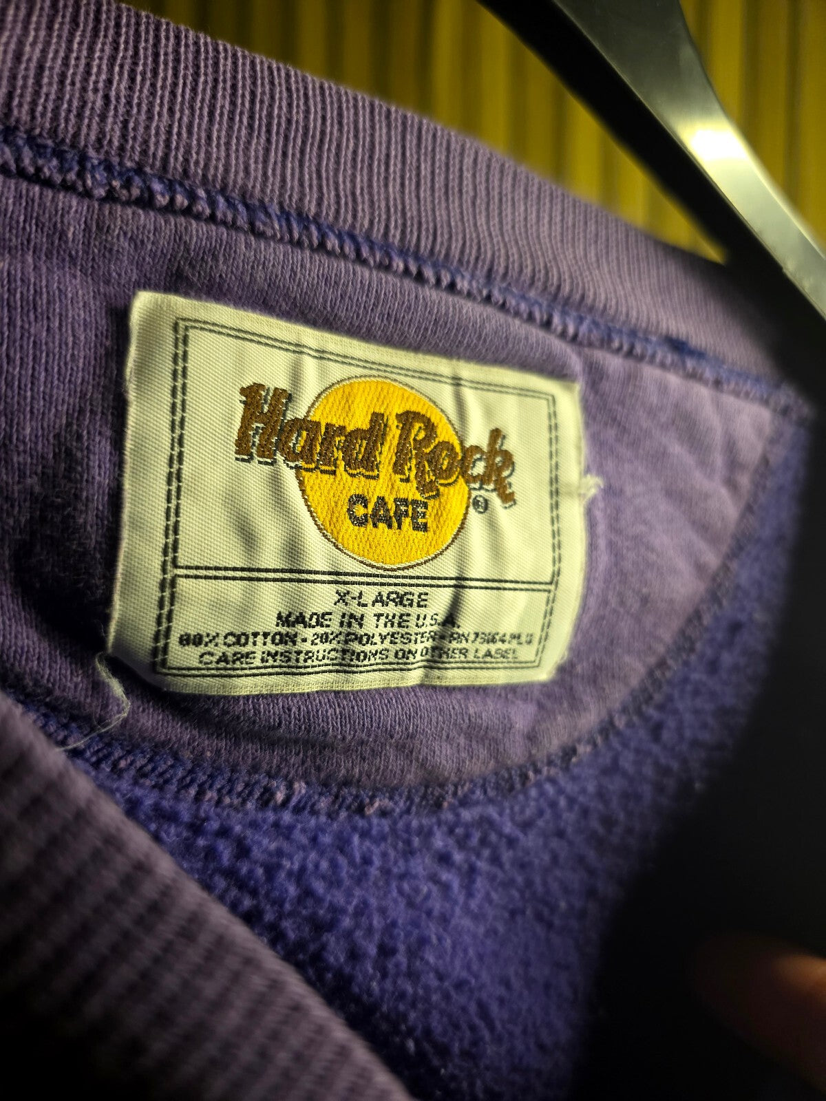 Hard Rock Cafe Newport Beach Purple Sweatshirt XL Cotton Blend
