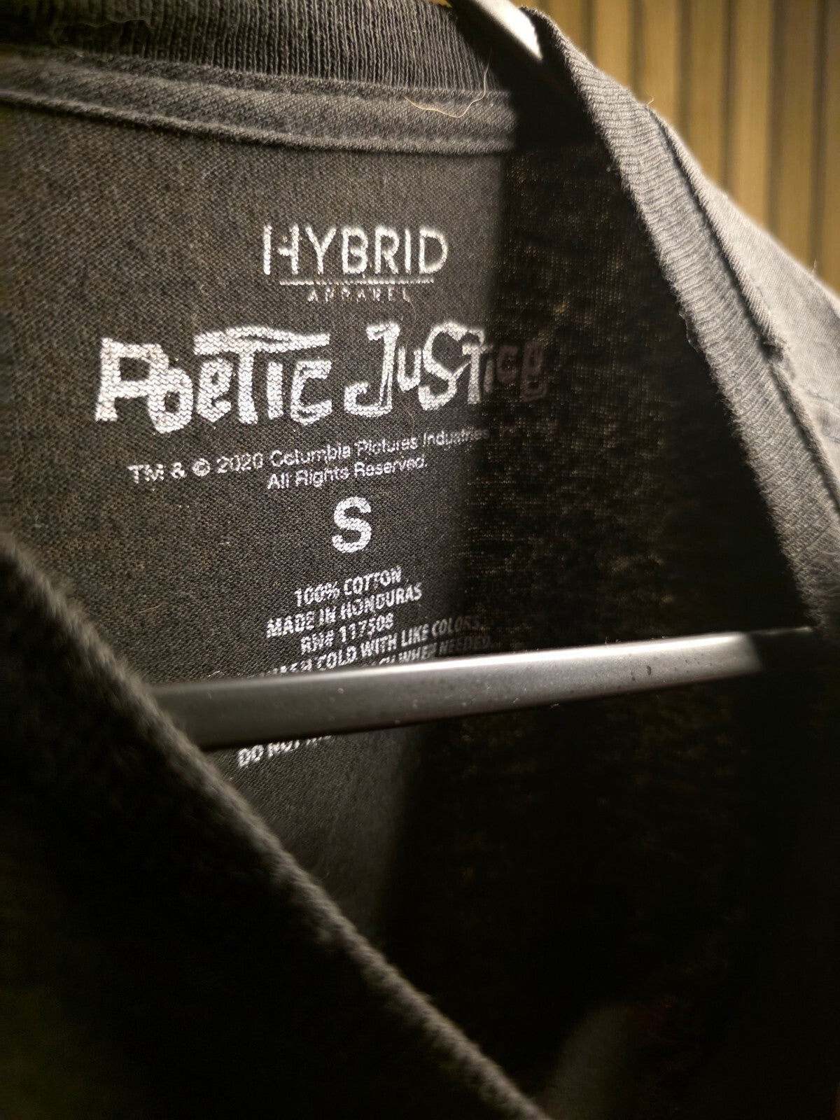 Hybrid Apparel Poetic Justice 1993 Graphic T-Shirt Black Size S