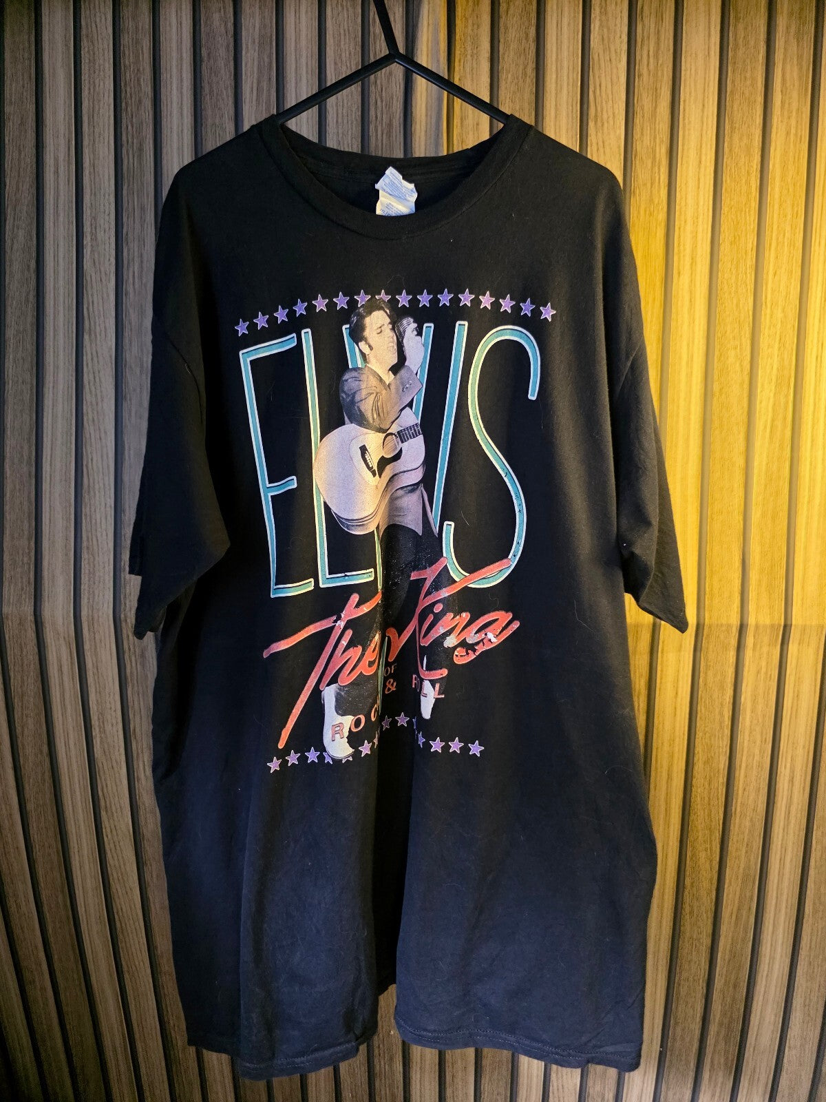 Port & Company Elvis The King Black Graphic T-Shirt 2XL