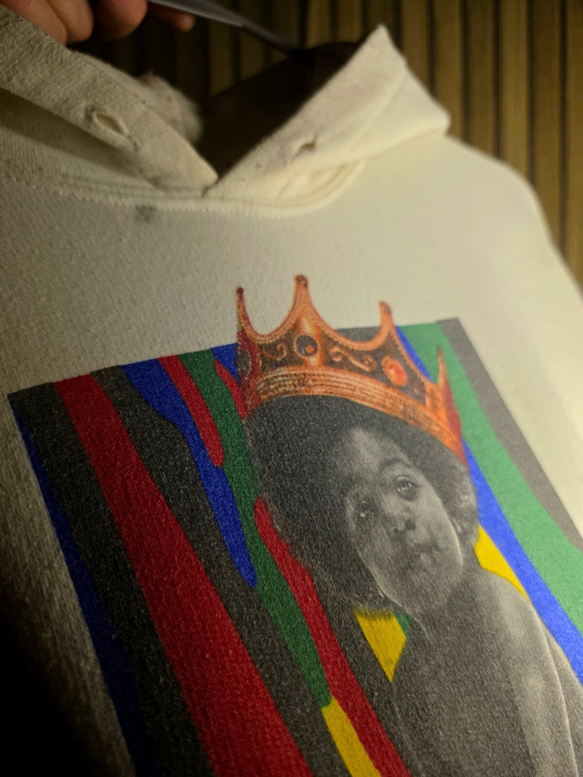 Notorious B.I.G. Baby Graphic Hoodie Cream Medium