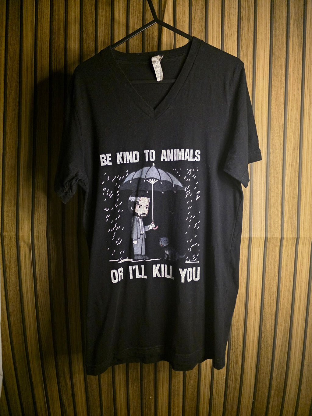Gildan Be Kind To Animals Graphic T-Shirt Black Size S