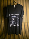 Gildan Be Kind To Animals Graphic T-Shirt Black Size S