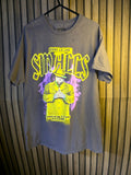 Biggie Smalls Graphic T-Shirt Yellow Purple Print Grey Medium