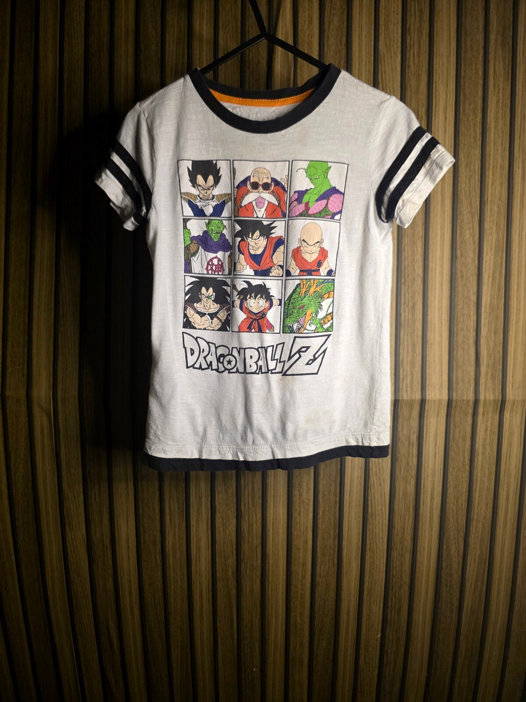 Dragon Ball Z Kids T-Shirt Cartoon Characters White Black Size 8
