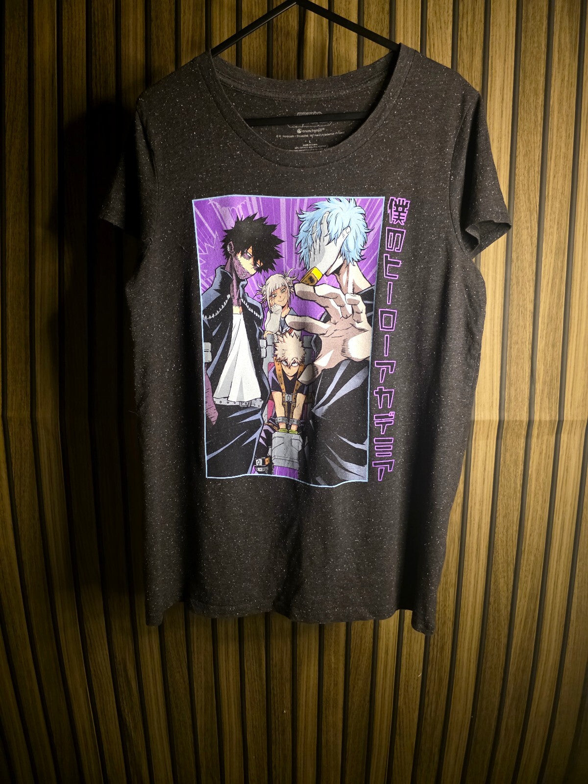 Crunchyroll My Hero Academia Graphic T-Shirt Black Speckled Large
