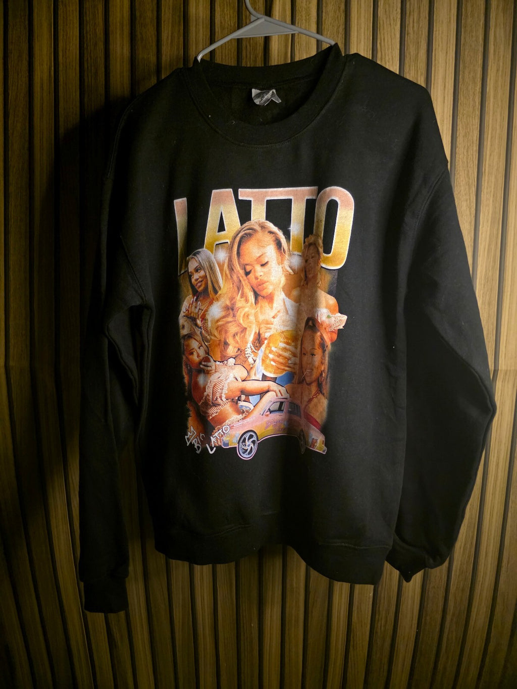 Latto Graphic Sweatshirt Black Medium Cotton Polyester Blend
