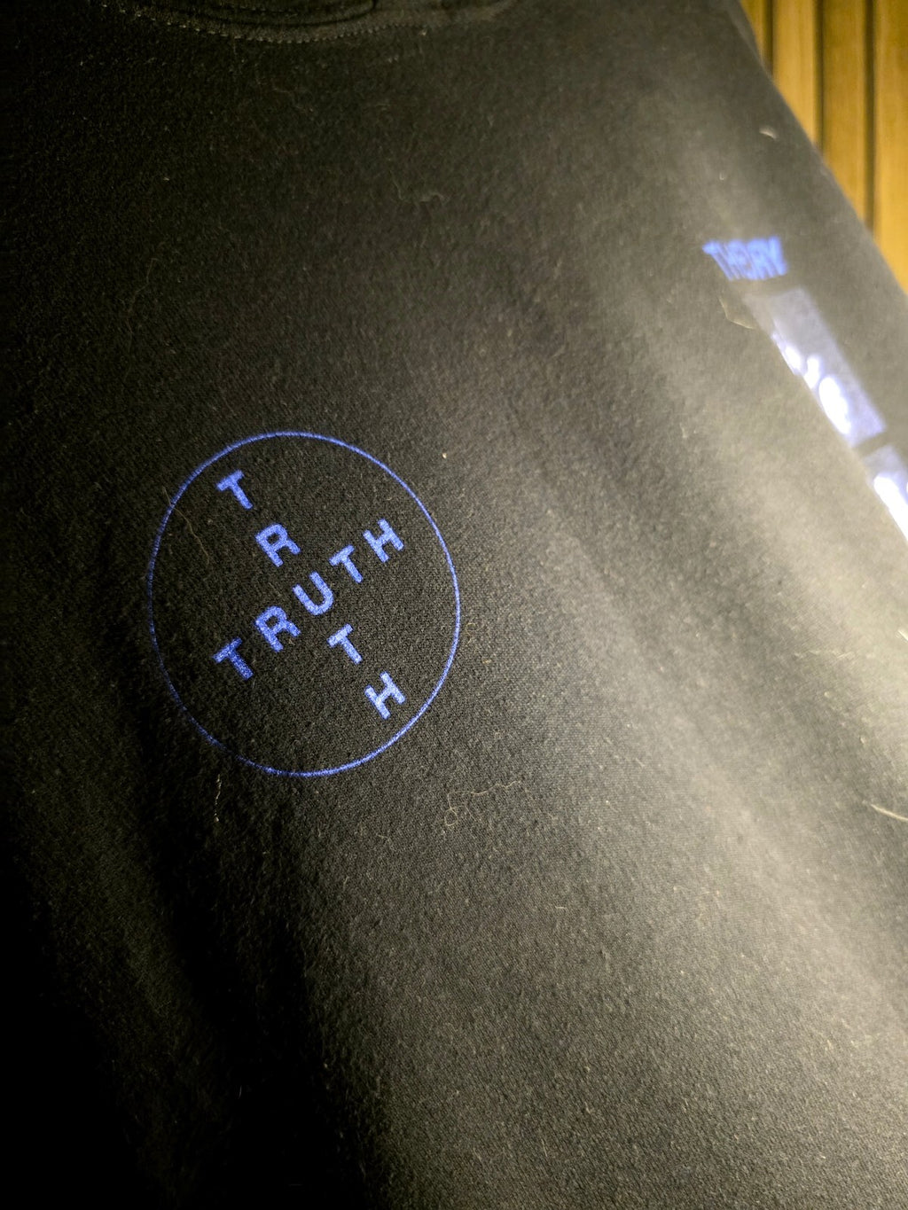 Truth Theory Hoodie Black Graphic Print Medium