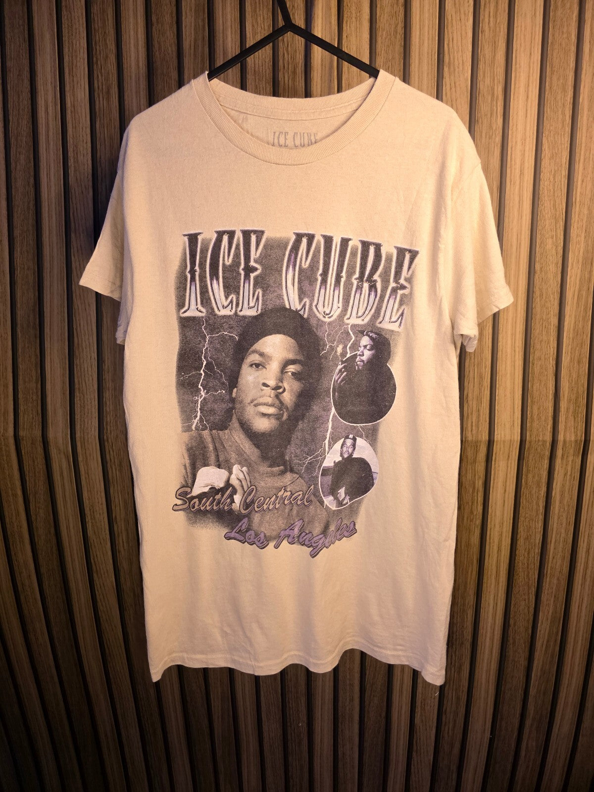 Ice Cube South Central Los Angeles Graphic T-Shirt Beige Small