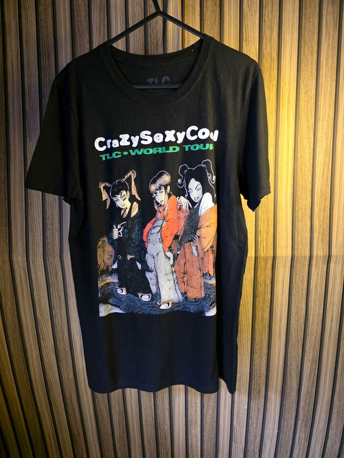 TLC CrazySexyCool World Tour Black Graphic T-Shirt Size L