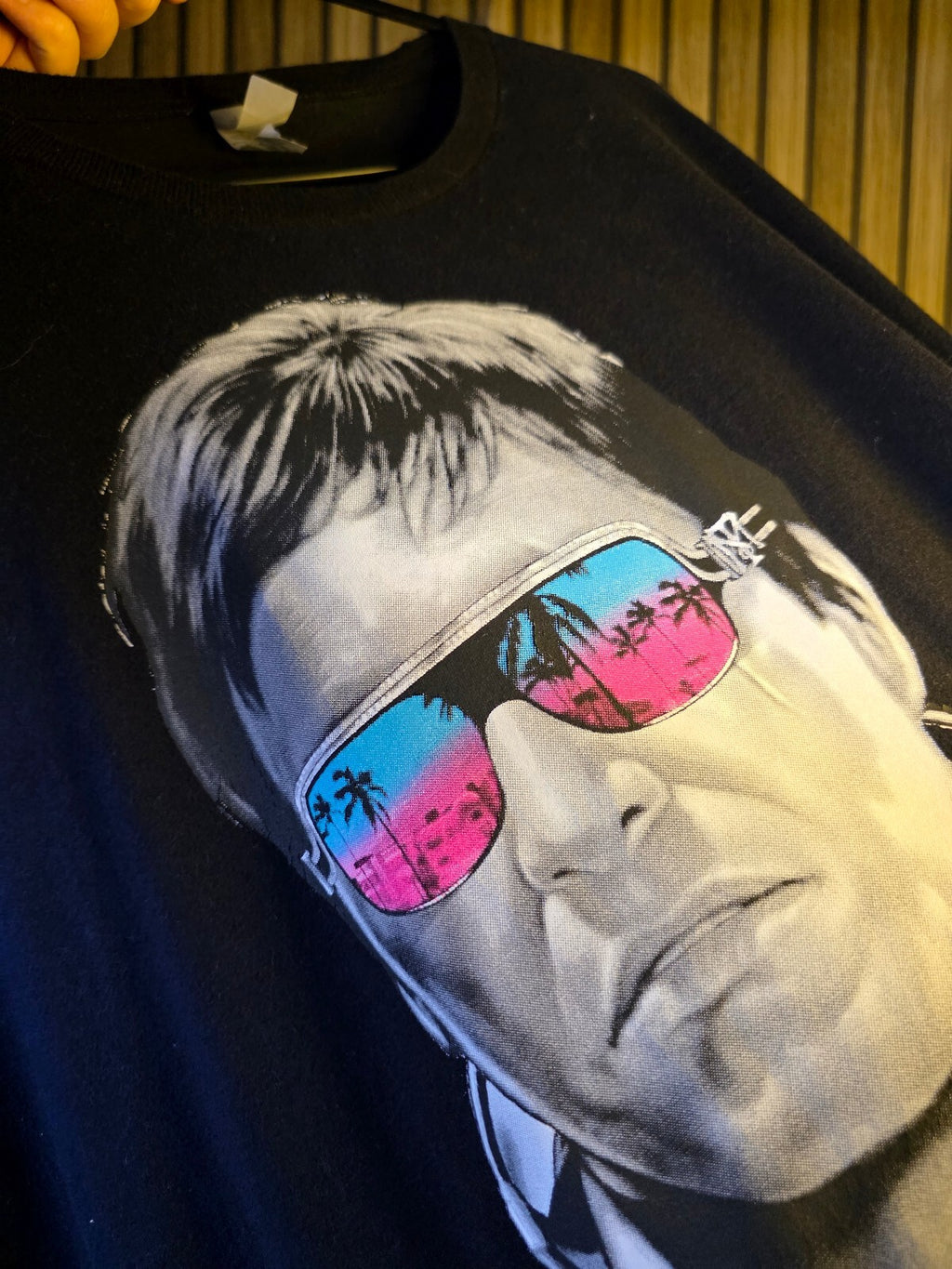 Tony Montana from Scarface Miami Graphic Black T-Shirt XL