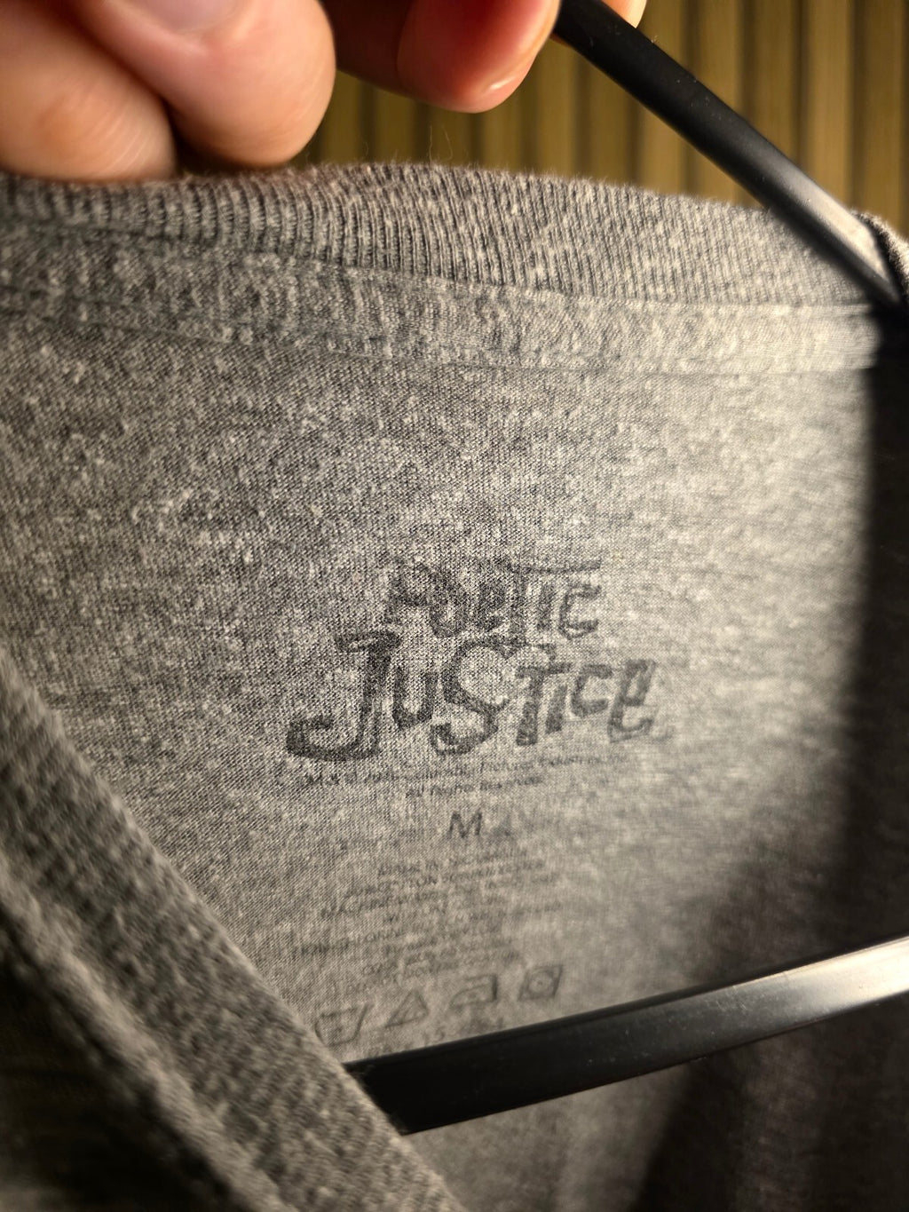 Justice Men's Graphic T-Shirt Tupac Pop Art Grey M