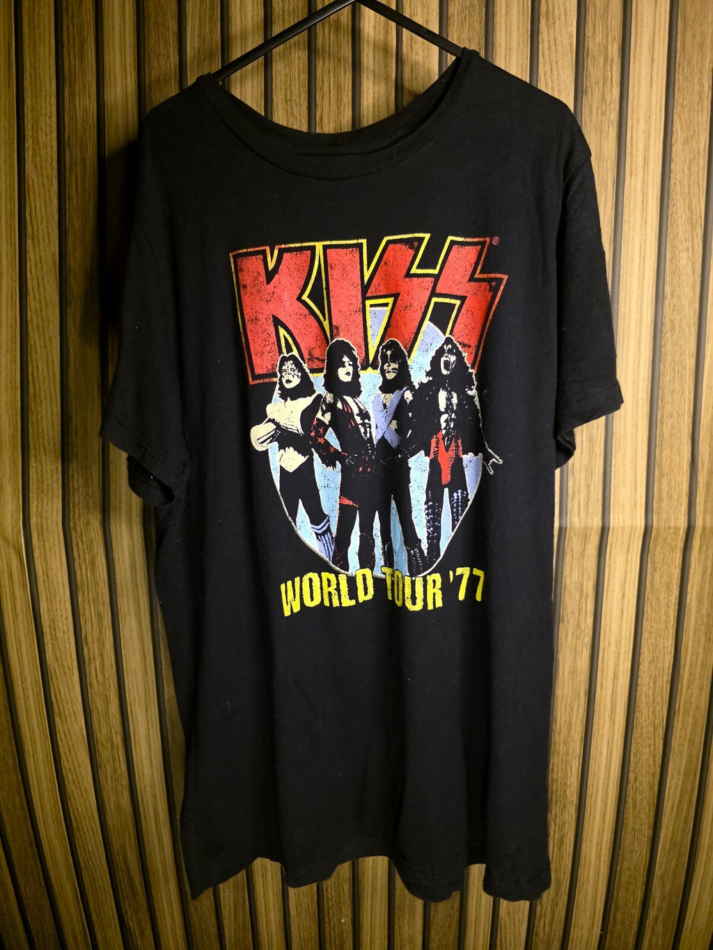 KISS World Tour '77 Black Graphic T-Shirt XL