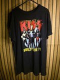 KISS World Tour '77 Black Graphic T-Shirt XL