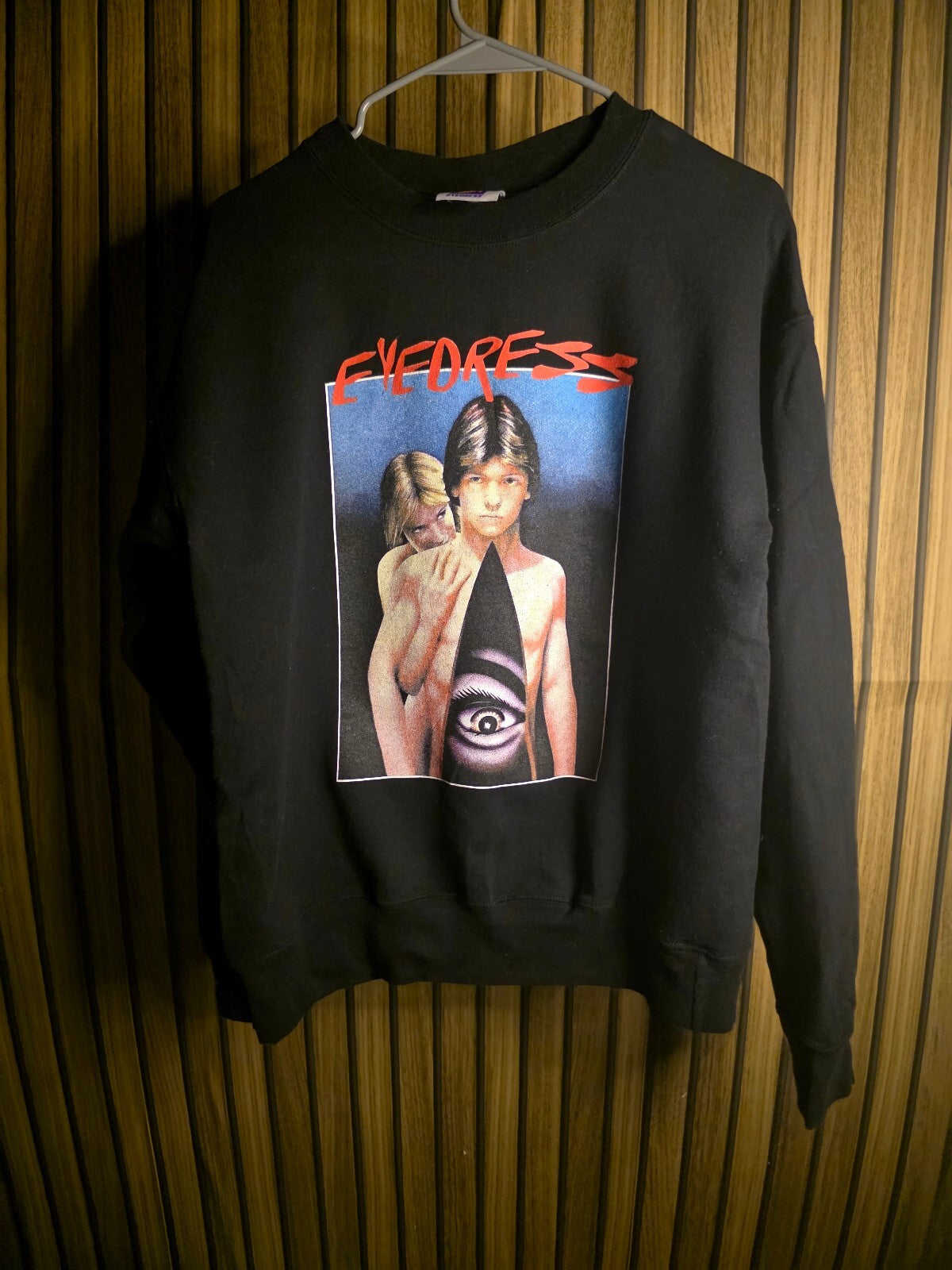 Eyedress Black Graphic Sweatshirt Eye Design Small