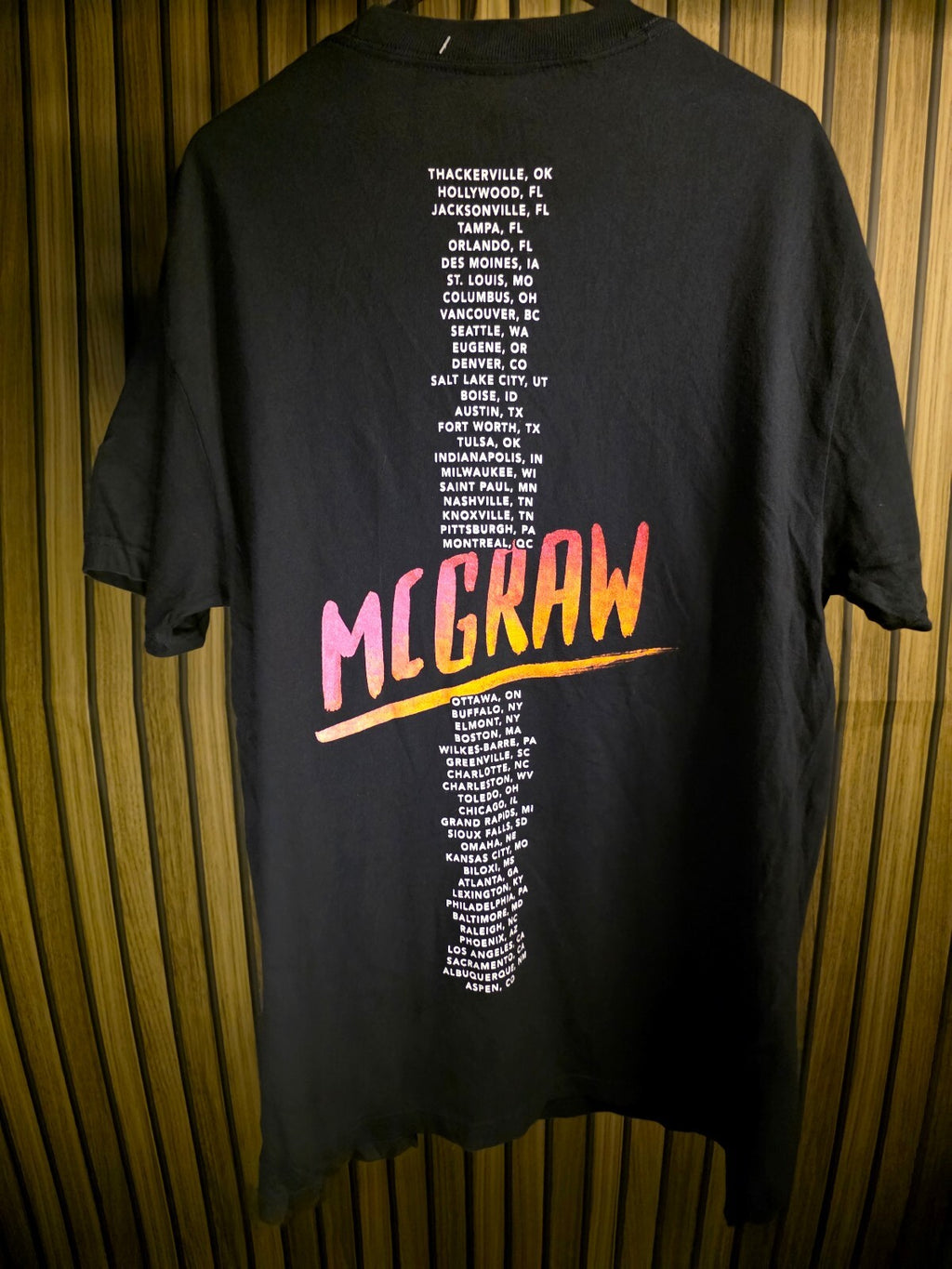 Tim McGraw Tour Graphic T-Shirt Black Medium
