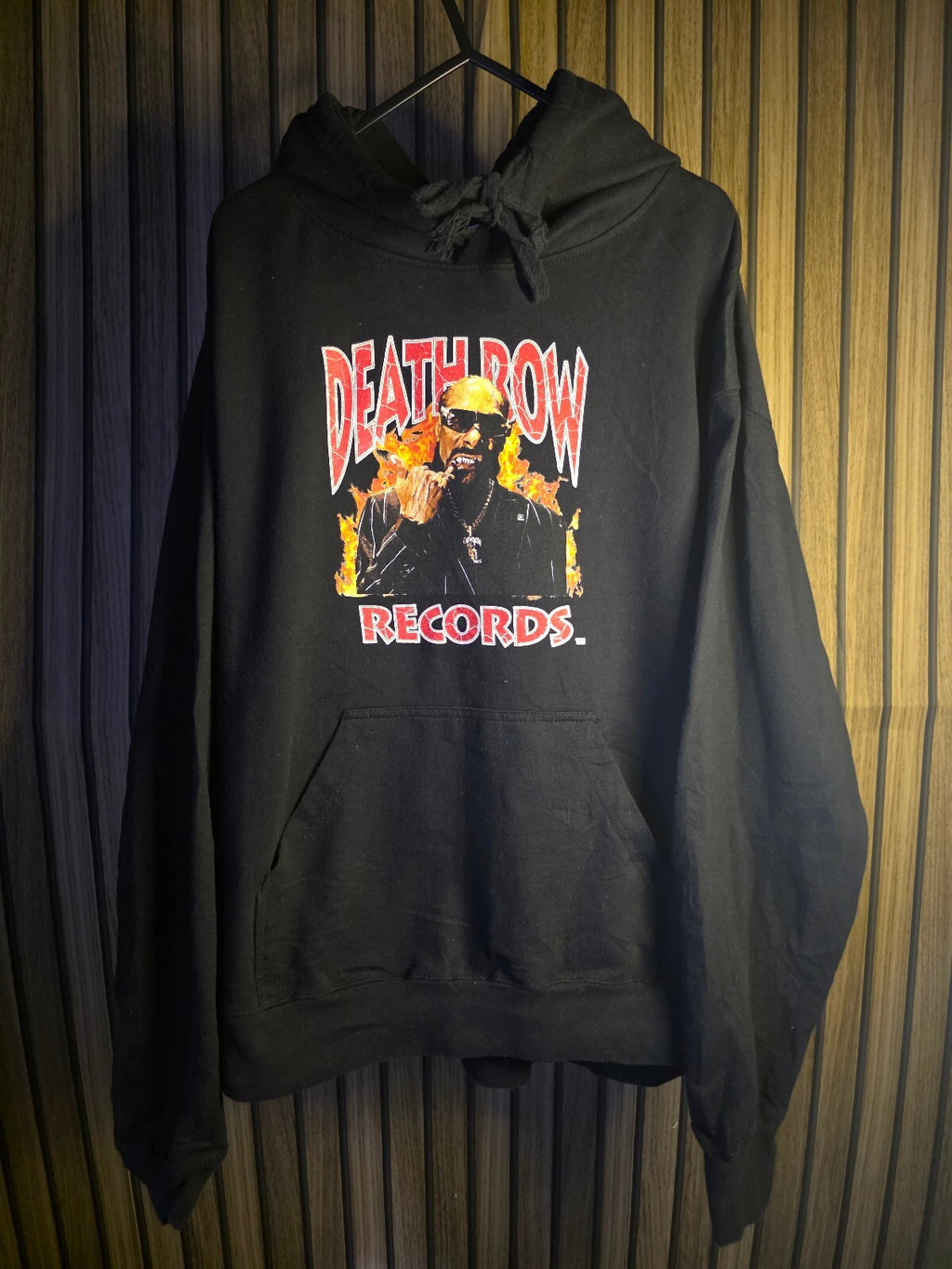 Death Row Records Black Hoodie Graphic Print Size XL