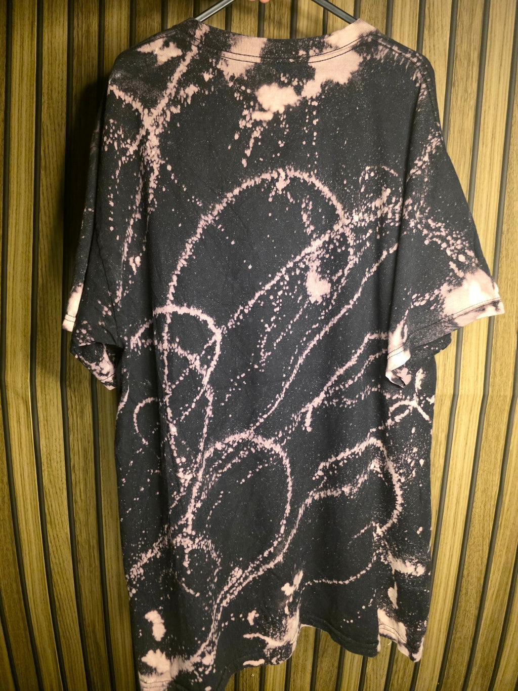 Guns N' Roses Band Graphic Tie-Dye T-Shirt Black Pink Bleach Effect Size M