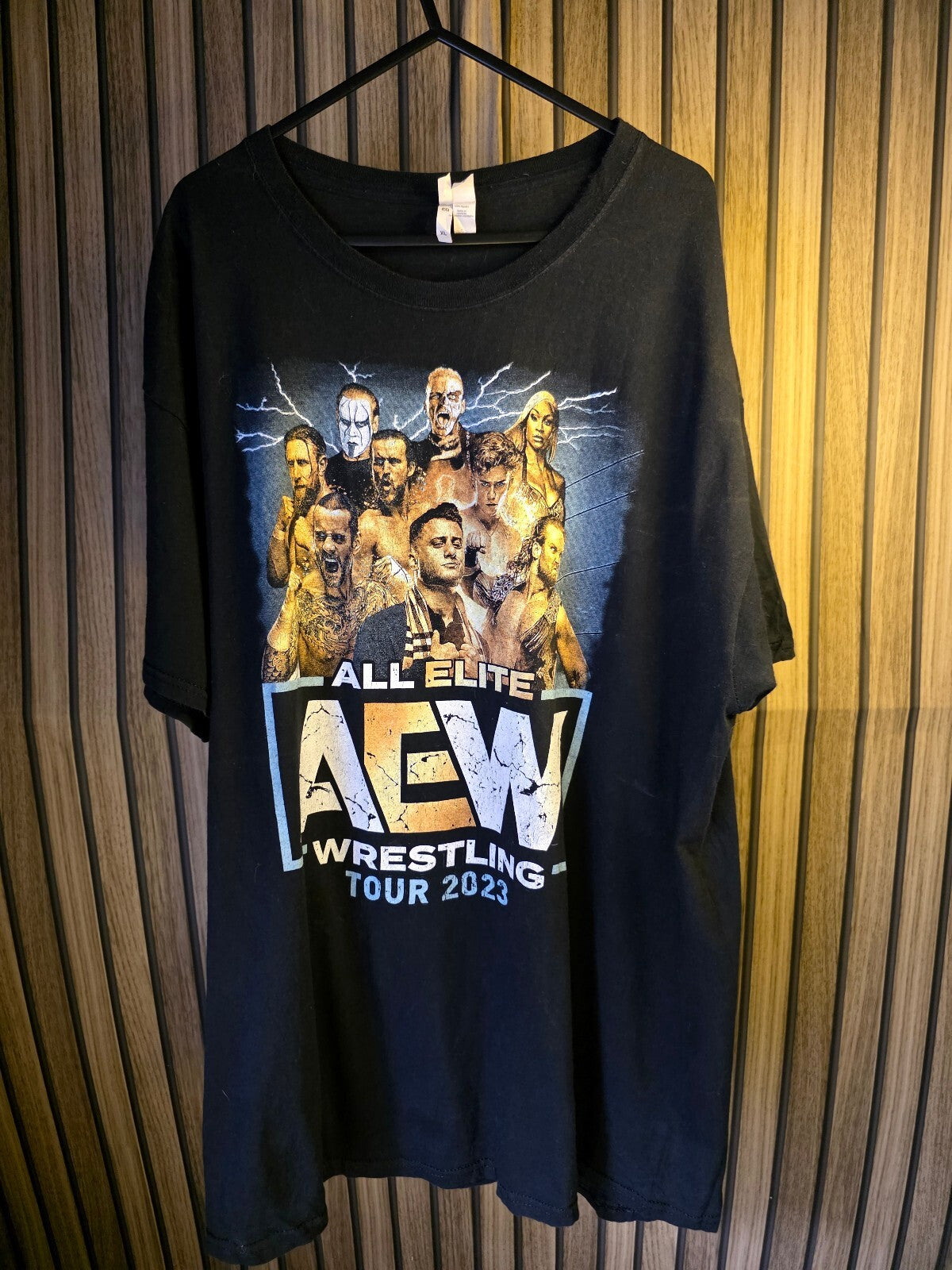 AEW Wrestling Tour 2023 Graphic T-Shirt Black XL