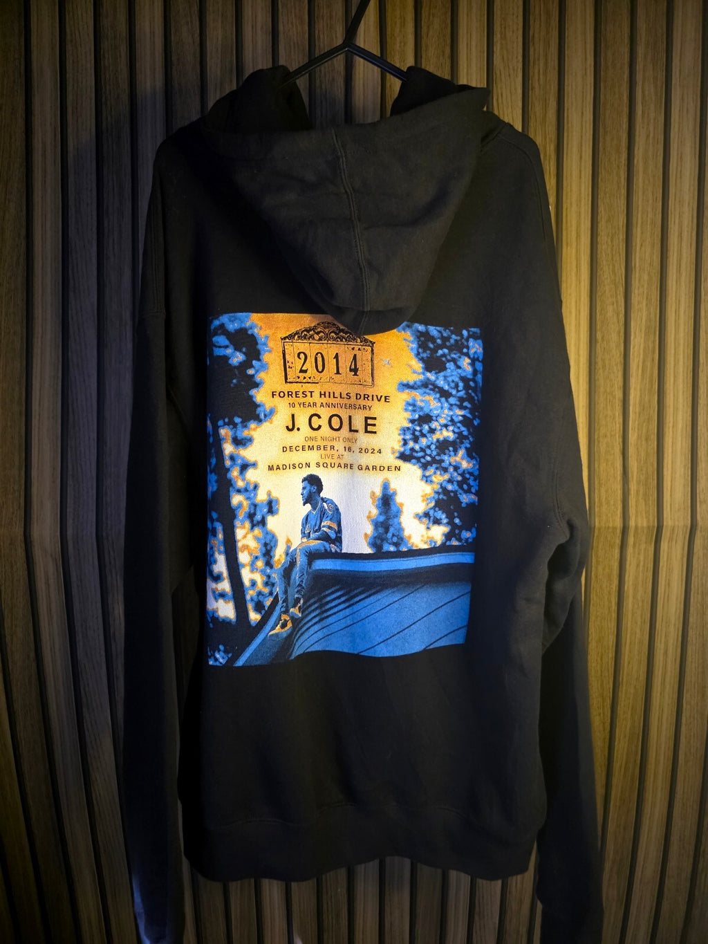 J. Cole Hoodie 2024 MSG Tour Graphic Black Large