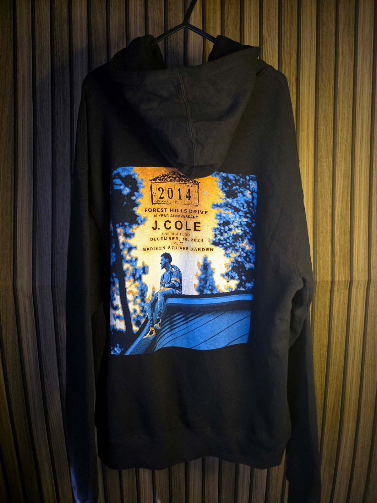 J. Cole Hoodie 2024 MSG Tour Graphic Black Large