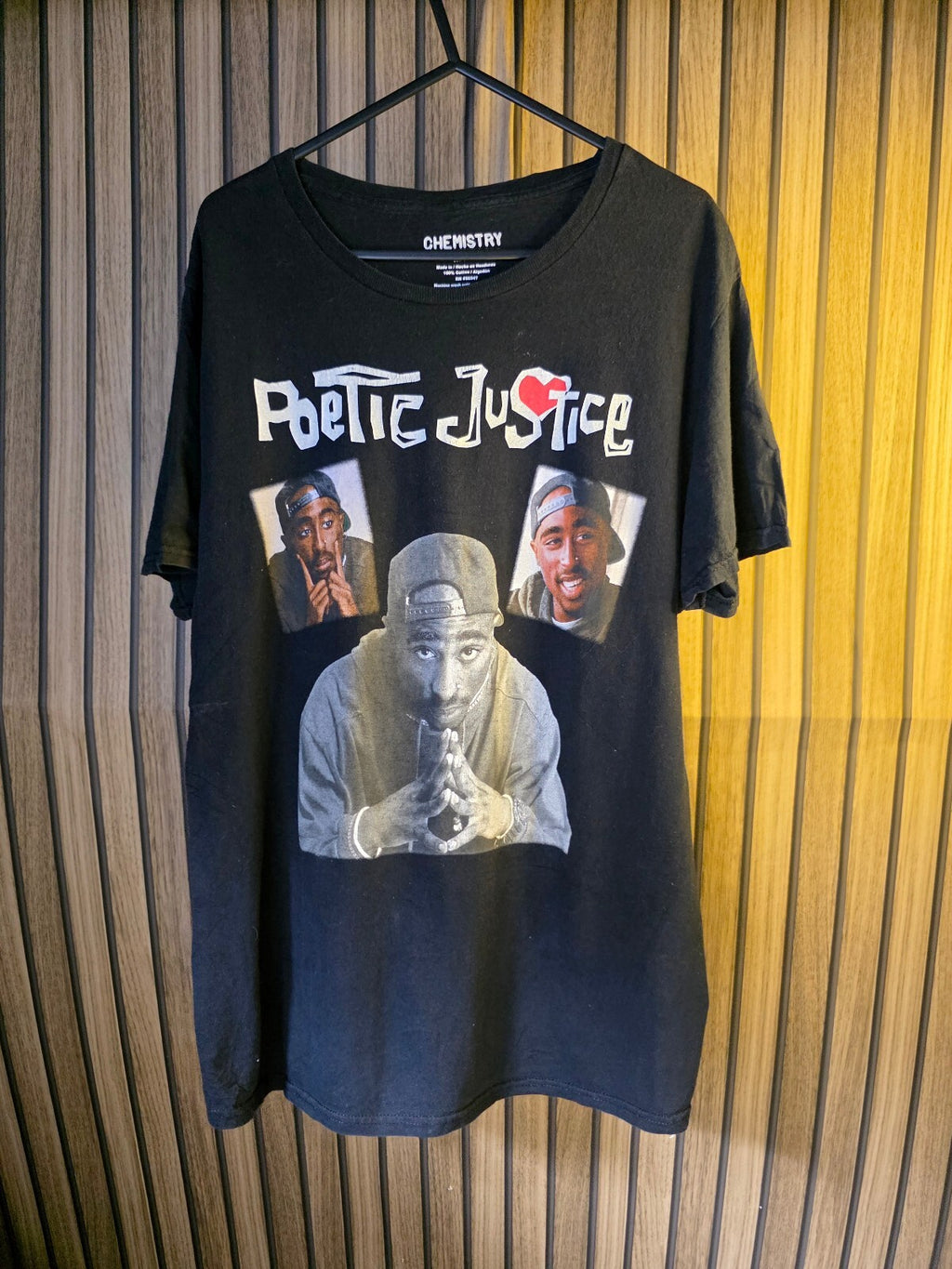 Chemistry Poetic Justice Tupac Graphic Black T-Shirt Medium