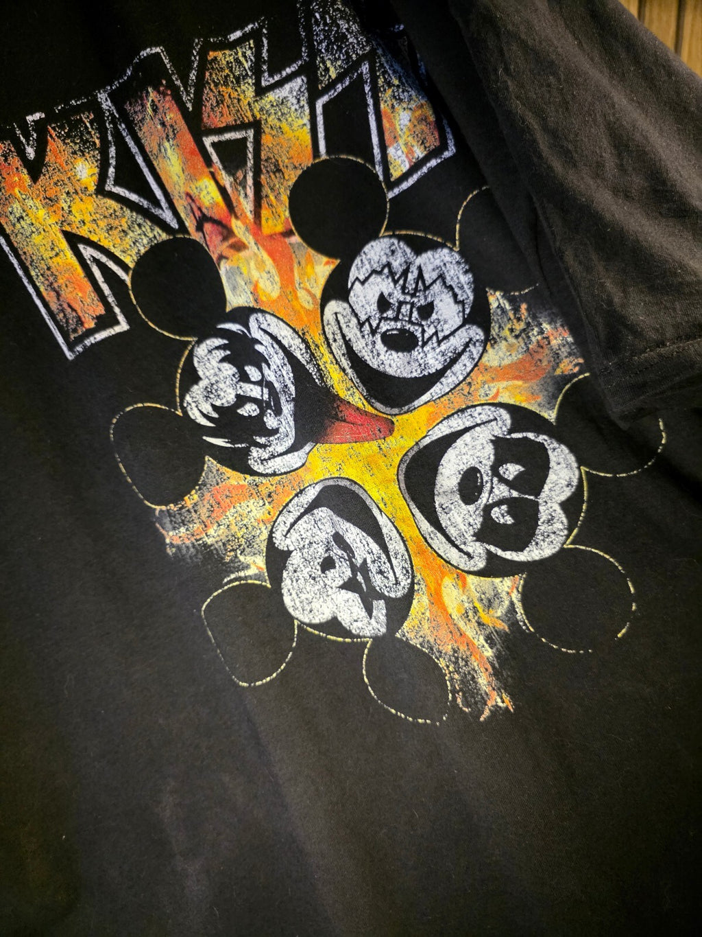 Hanes KISS Mickey Mouse Graphic Black T-Shirt 3XL