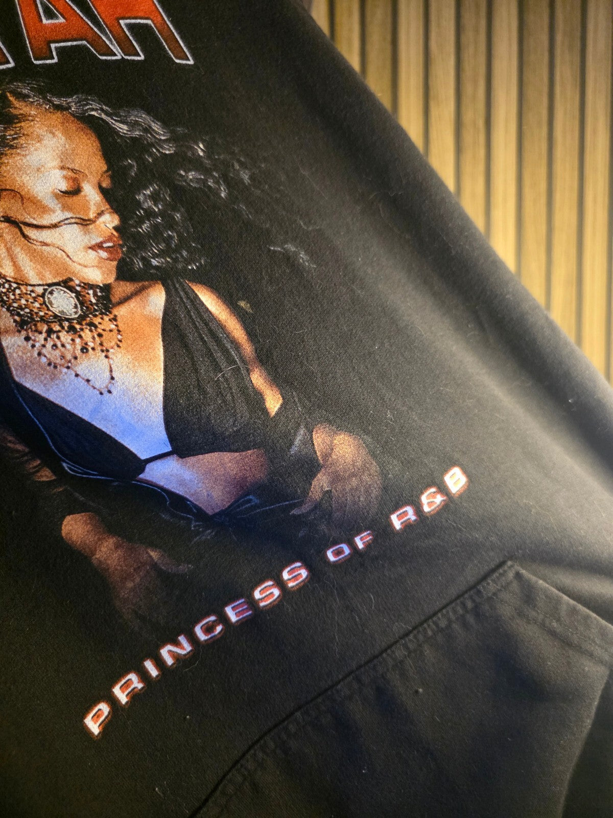 Aaliyah Princess of R&B Black Hoodie Sweatshirt Size Medium