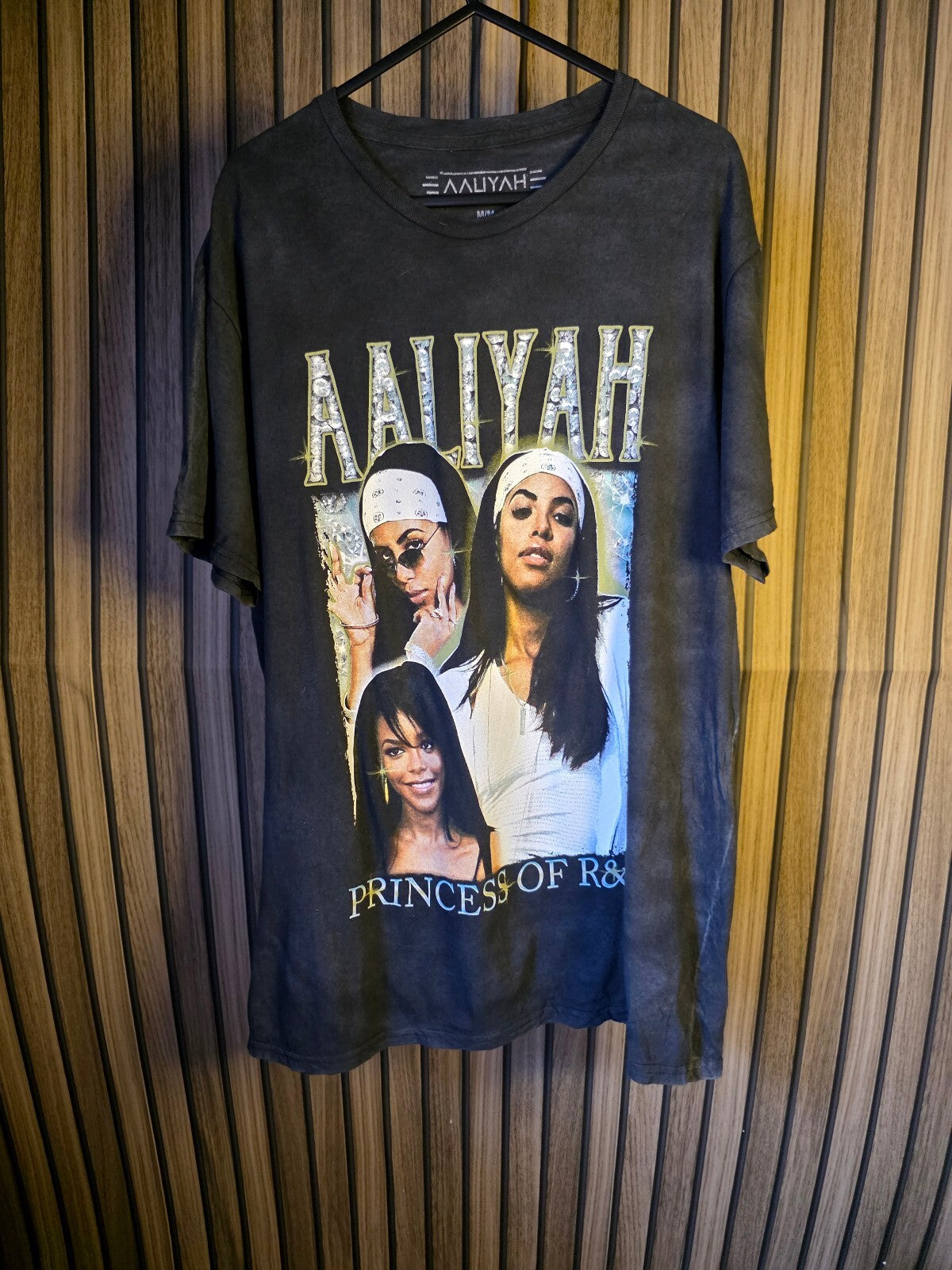 Aaliyah Princess of R&B Black Graphic T-Shirt Medium