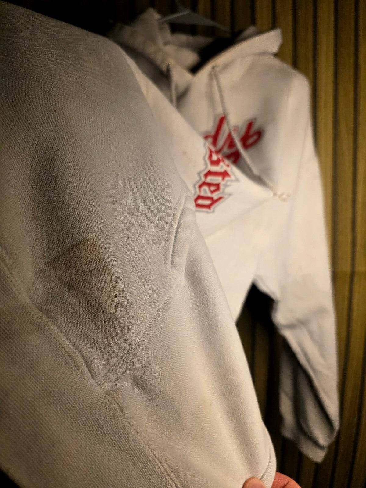 RARE Y2K Eminem Shady Battle Tested 8 Mile Hoodie Graphic Print Cream XL