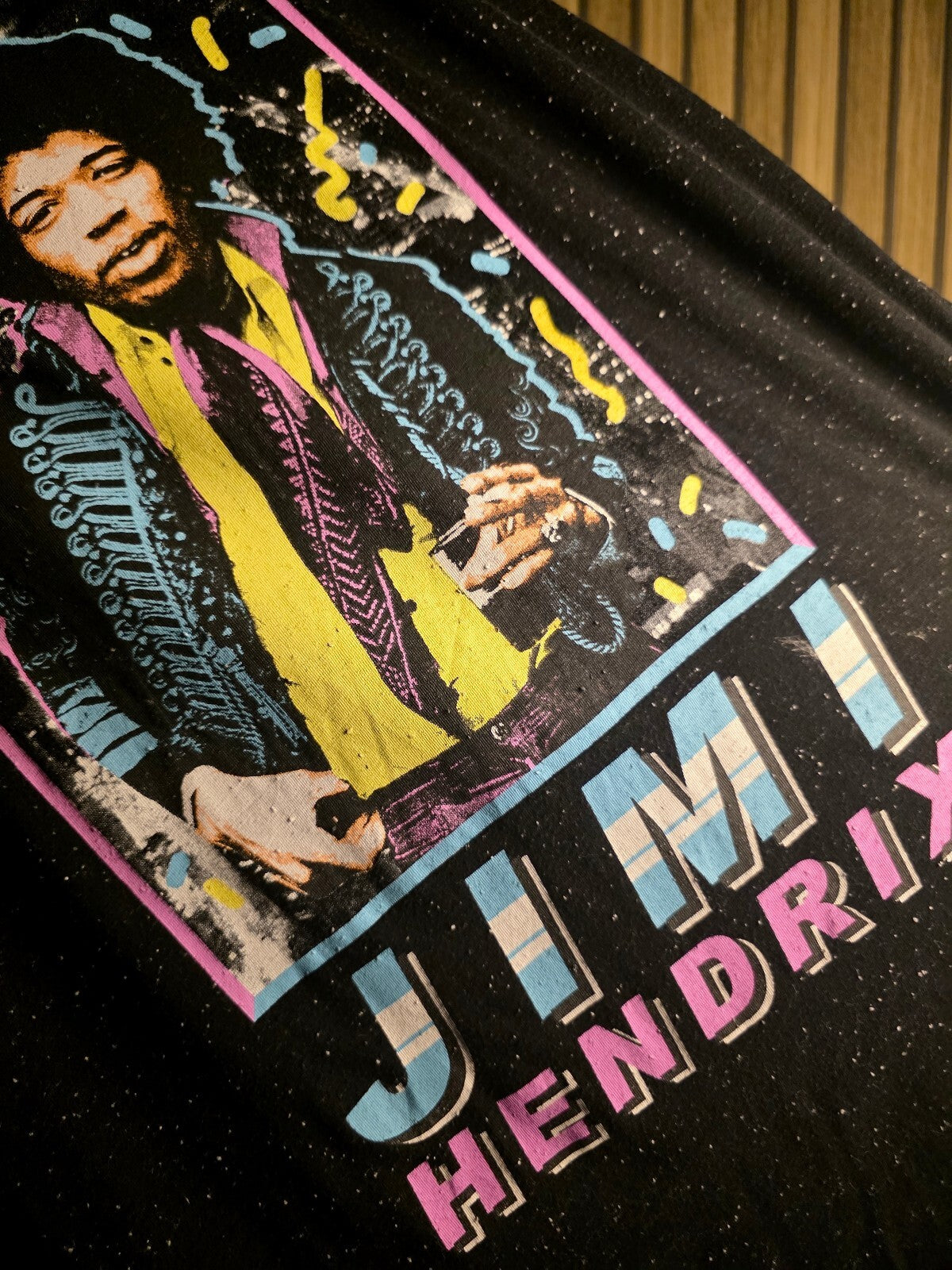 Rockin Artwork Jimi Hendrix Graphic T-Shirt Black Size S