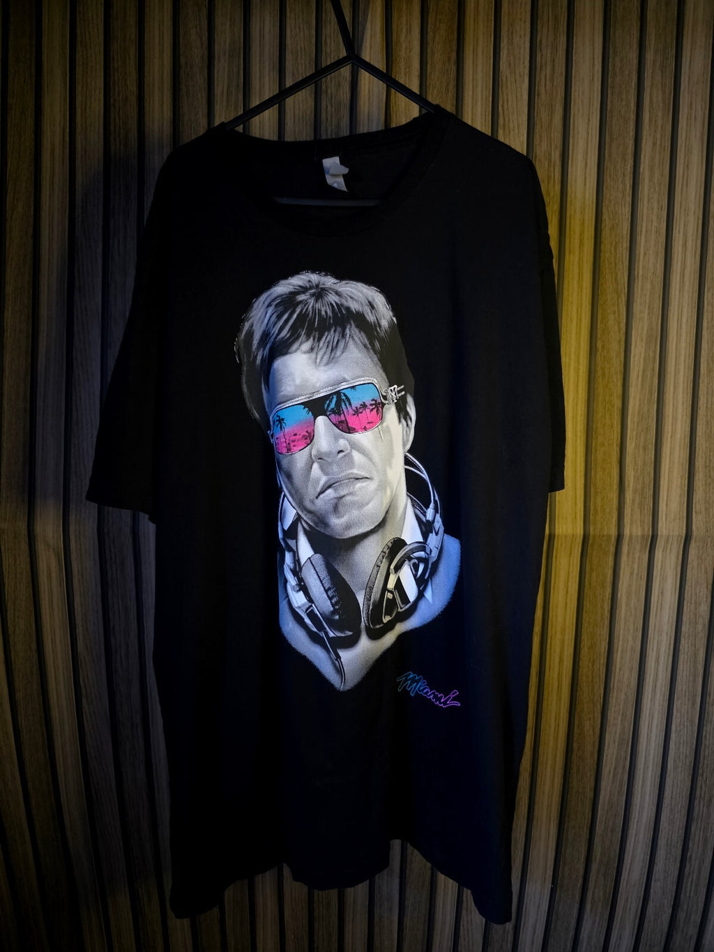 Tony Montana from Scarface Miami Graphic Black T-Shirt XL