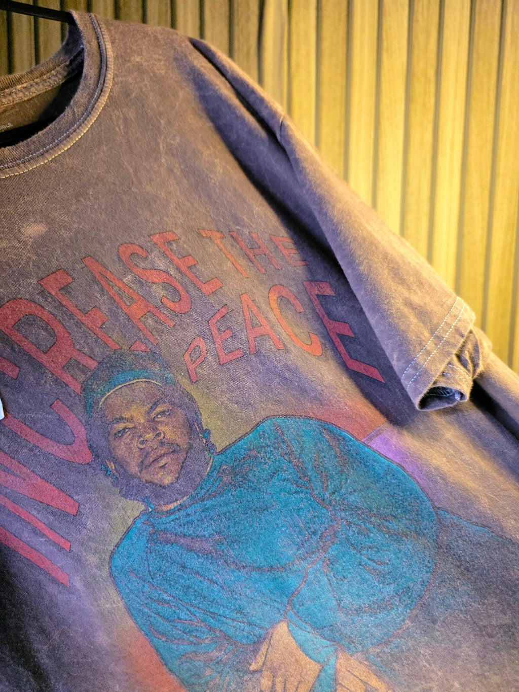 Increase The Peace Vintage Style Graphic T-Shirt Brown Large