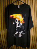 Ace Freshley KISS Heavy Cotton Graphic T-Shirt Fire Guitar Black XL