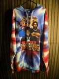 Fruit of the Loom Rod Wave Beautiful Mind Tie-Dye Hoodie Red Blue Size Large