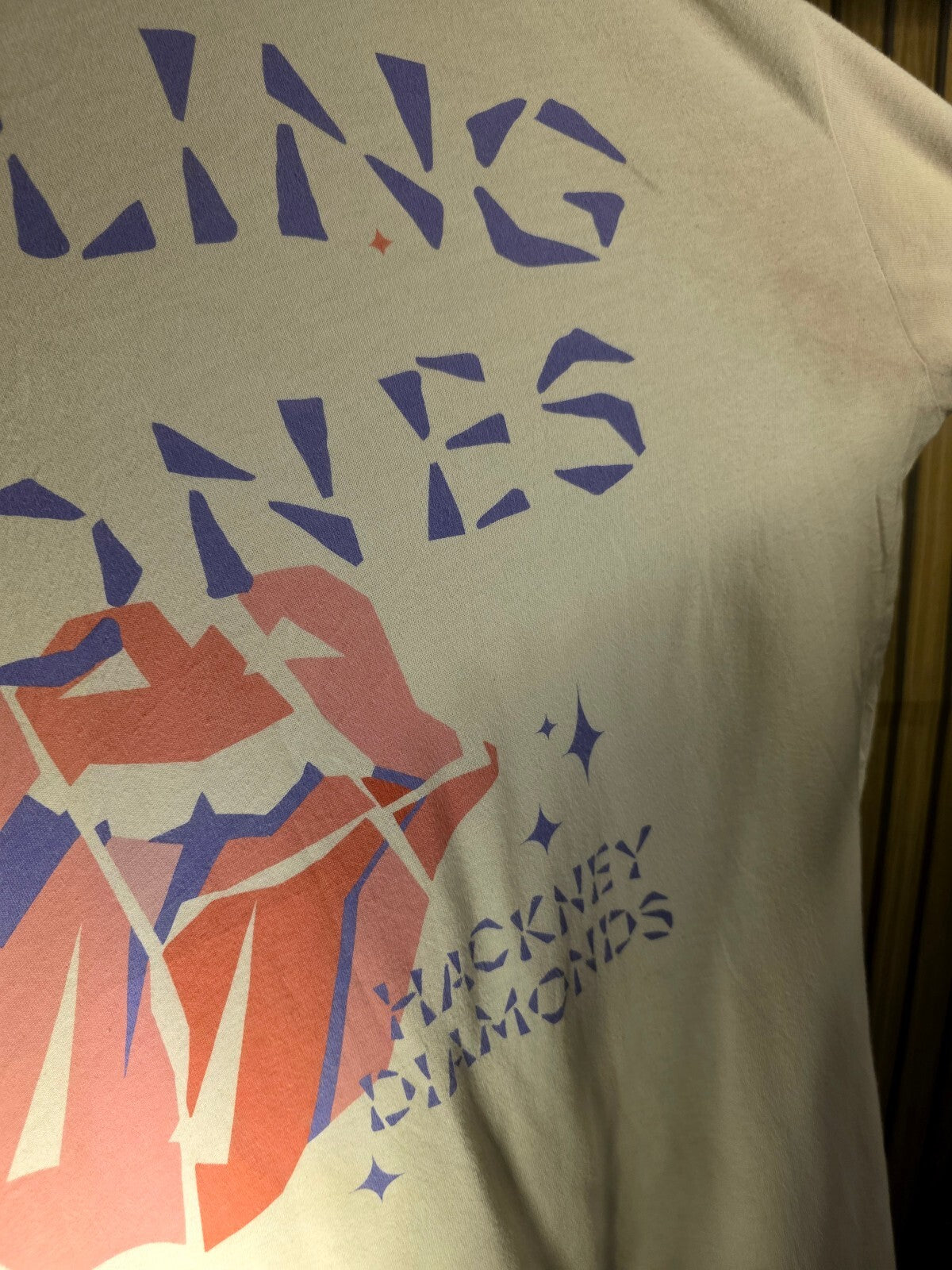 American Eagle Rolling Stones Hackney Diamonds Graphic T-Shirt Cream M